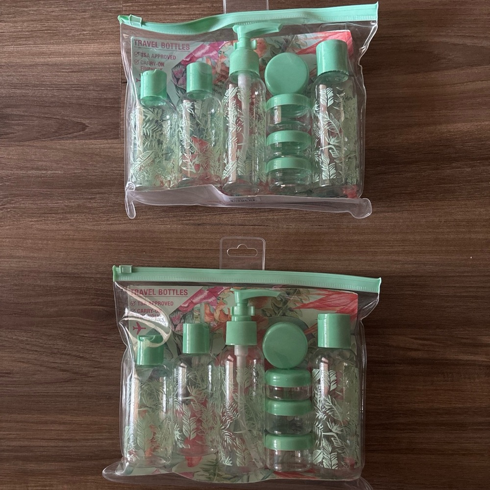Two travel bottles set